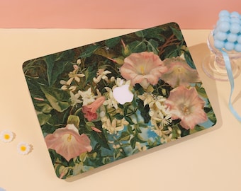 Peinture florale luxuriante pour MacBook, étui de protection rigide pour ordinateur portable 2025, housse pour Macbook Air Pro 2025 pour Macbook Air 15/13 Pro 16/15/14, fleur rose