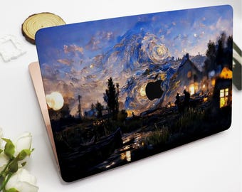 Scène de nuit peinture à l'huile étui MacBook étui de protection rigide pour ordinateur portable Macbook Air Pro housse pour Macbook Air15/13/11 Pro16/14 cas 2023 2022 2021
