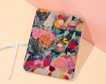 Colorful Flower Bouquets iPad Case with Pen Holder for 2025 Air 7-11/13″,Custom iPad Mini 6 Case iPad Cover,iPad Pro 2024,iPad 10/9/8th Case