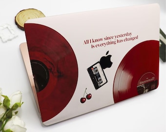 Red Record Aesthetics MacBook Case Hard Protective Laptop Case Macbook Air Pro Cover For Macbook Air 15/13/11 Pro 16/14 Case 2023 2022 2021