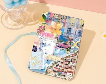Italian Style Collage Kindle Case For Paperwhite 1/2/3, Kindle 2022,Kindle 11/12th,Kindle Colorsoft Case With Hand Strap,Kindle Acrylic Case