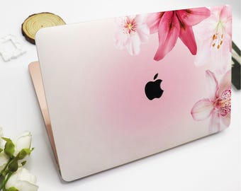 Pink Floral Aesthetic MacBook Case Hard Protective Laptop Case Macbook Air Pro Cover For Macbook Air 15/13/11 Pro 16/14 Case 2023 2022 2021