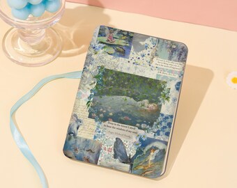 Fantasy Forest Collage All New Kindle Case For Paperwhite 1/2/3/4, Inspirational Quote Kindle Case with Hand Strap, Kindle 12th Acrylic Case