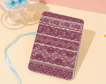 Purple Lace Patterns All New Kindle Case For Paperwhite 1/2/3/4, Kindle Case with Hand Strap, Kindle 11/12th Acrylic Case,Romantic Aesthetic