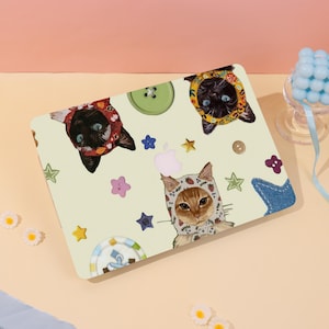 Cats in Creative Headwear MacBook Case Hard Protective Laptop Case 2025 Macbook Air Pro Cover For Macbook Air 15/13/11 Pro 16/15/14 Case