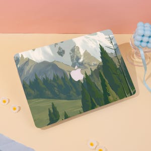 Funda rígida para MacBook Air Pro (2025), diseño de montañas nevadas y bosques, para MacBook Air 15/13/11 Pro 16/15