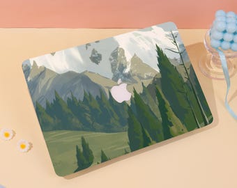 Snow Capped Mountain and Forest MacBook Case Hard Protective Laptop Case 2025 Macbook Air Pro Cover For Macbook Air 15/13/11 Pro 16/15 Case