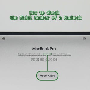 May include: Close-up of the bottom of a silver Macbook Pro laptop. The model number, A1502, is visible on the label. The label also includes the text "Designed by Apple in California Assembled in" and "Contains FCC ID:QDS-BRCM1080 and IC: 4324A-BRCM1080 CAN ICES-3 (B)/NMB-3(B) Serial C02PXT1GFVHS".