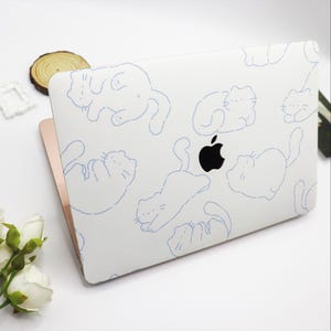 Minimalist Kitten MacBook Case Protective Laptop Case Macbook Air Pro Cover For Macbook Air 15/13/11 Case 2023 2022 2021,Custom Macbook Case