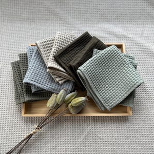 Presente para ele, toalhas de algodão waffle, pequenos guardanapos naturais waffle Tapetes waffle, cores sortidas conjunto de 10, presente de Natal Pronto para enviar