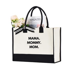 Mama Mommy Mom Canvas Tote Bag, Mama Tote Mom, Mom Gift, Dog Mom Bag, Mom Shopping Bag, Mom Gift Best Mom Ever Bag, Mothers Day Gift Bag
