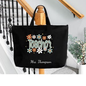Personalized Teacher Tote Bag, Custom Teacher Name Bag, Teacher Personalized Gifts, Back to School Gift, Appreciation Gift