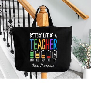 Personalized Teacher Tote Bag: Custom Name Cotton Gift