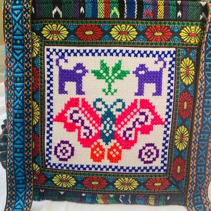 A beautifully handmade cross stitch - very fine - embroidered bag Bukhara, Samarkand, Uzbekistan, Tajikistan Suzani Bag Woven Textiles.