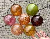 Glass Decor Balls: Set of 7 "Peach Wine" Floats, 2.75" Orbs - Avalon Glassworks