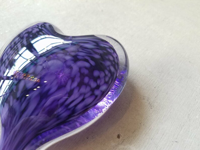 Purple on Purple Glass Heart Solid HeartShaped 3 Etsy