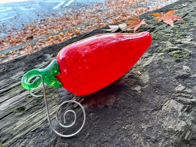 Glass Chili Pepper Ornament Red and Green Hot Fresno Serrano Etsy