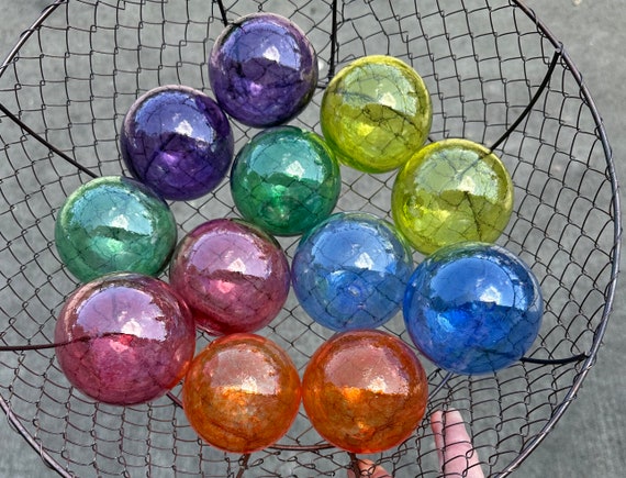 Colorful Blown Glass Balls, Set of 12 Floats, 2.75 Interior Design