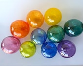 Jewel Tone Blown Glass Floats: Set of 10 Rainbow Prism Decor Balls, 2.75" Orbs - Avalon Glassworks