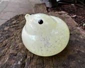 Pearlescent Green Blown Glass Chick: Spring Bird Sculpture, 2.75" Easter Decoration - Avalon Glassworks