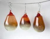 Secret Sale - Blown Glass Pear Ornaments: Set of 3 Hanging Decorations - Avalon Glassworks