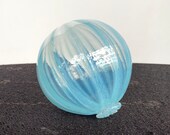 Jellyfish Float, 4.75" Light Blue Opalescent Hand Blown Glass Decorative Pond Ball Outdoor Art Orb Interior Design Sphere, Avalon Glassworks