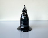 Secret Sale - Smoke Gray Glass Witch Hat Ornament: 4.25" Decoration with Hook - Avalon Glassworks