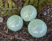 Sea Foam Green Glass Floats: Set of 3 Decor Balls, 2.75" Orbs - Avalon Glassworks