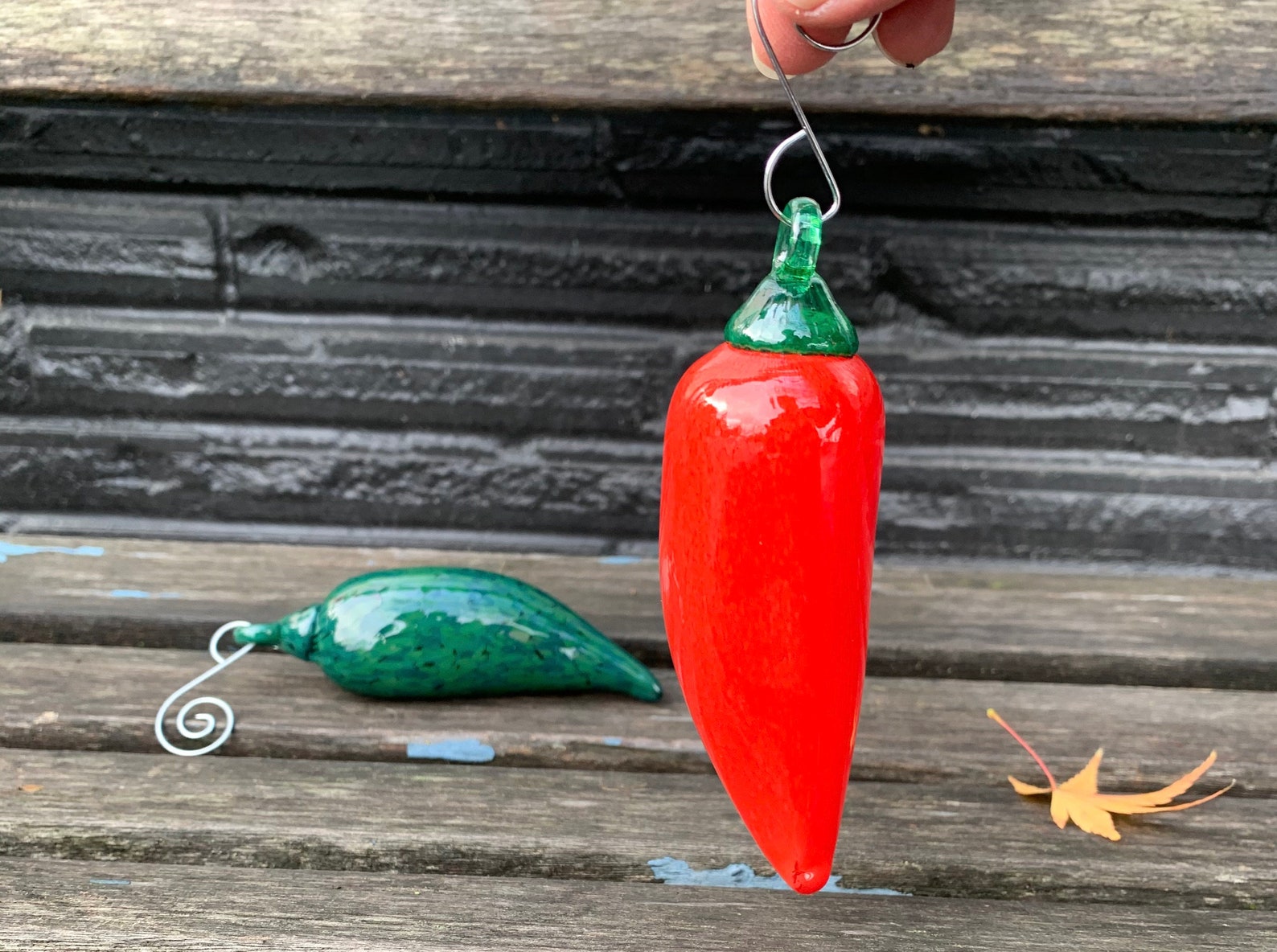 Glass Pepper Ornaments Red and Green Chili Peppers 5 Etsy