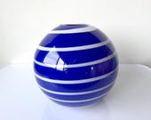 Secret Sale - Blue & White Stripe 6" Vase - Avalon Glassworks