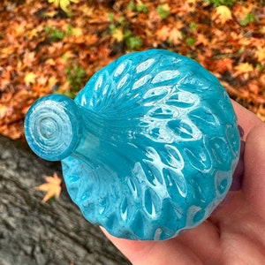Turquoise & Purple Glass Acorn Sculpture Solid Glass Seed Pod image 10