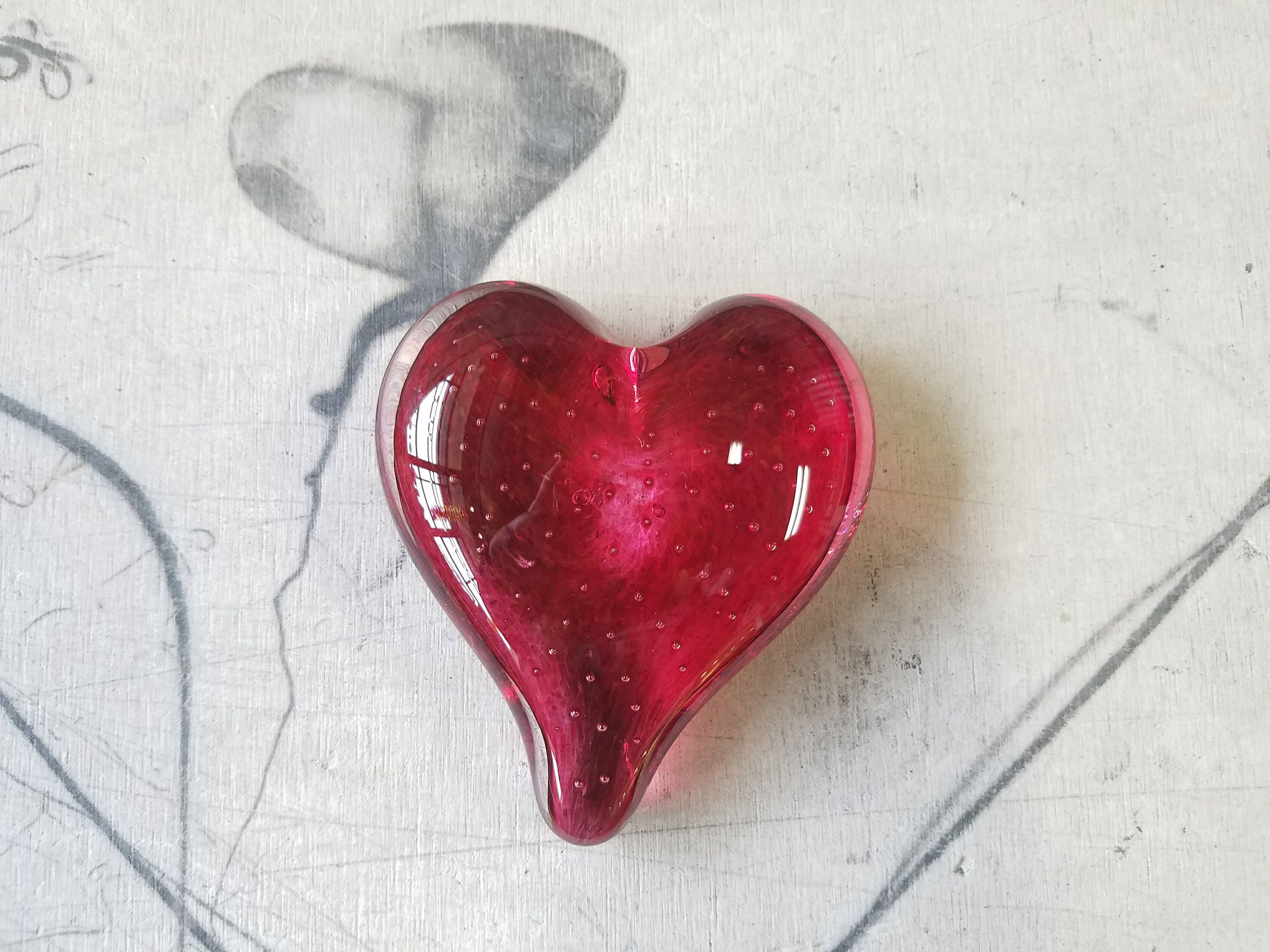Pink Bubble Heart Solid Heart-Shaped 3 Paperweight | Etsy