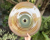 Tree Ring Wall Art: Blown Glass 17" Rondelle, Hanging Platter - Avalon Glassworks