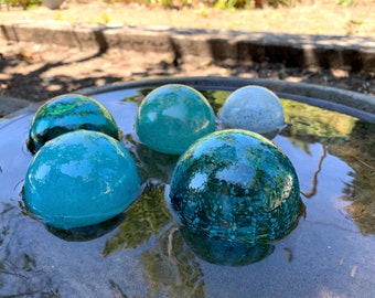 600 Aqua Wedding Home Pebbles Turquoise Blue Glass Round Decorative 