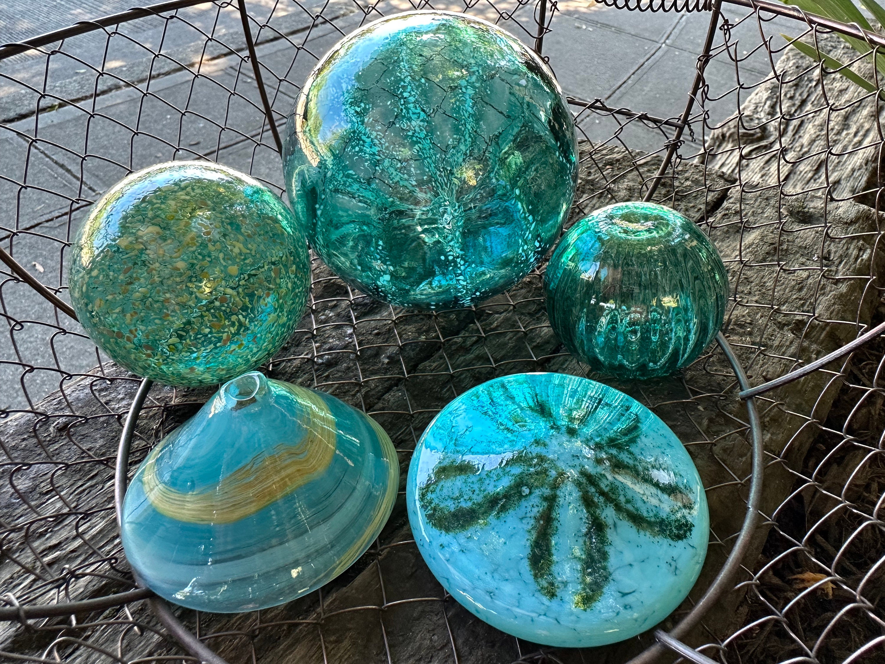 Buy Turquoise Blue Glass Sea Life & Float Set, 5 Coastal Art