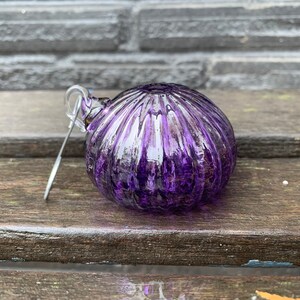Sea Urchin Blown Glass Ornament 2.5 Purple Hanging Sea image 7