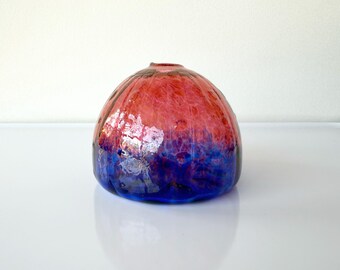 Glass Sea Urchin Shell Sculpture: Pink & Bud Vase, Scent Diffuser, 3.5" Decoration - Avalon Glassworks