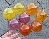Pink Orange Yellow Blown Glass Floats: "Sunrise" Set of 8 Decor Balls, 2.75" Orbs - Avalon Glassworks