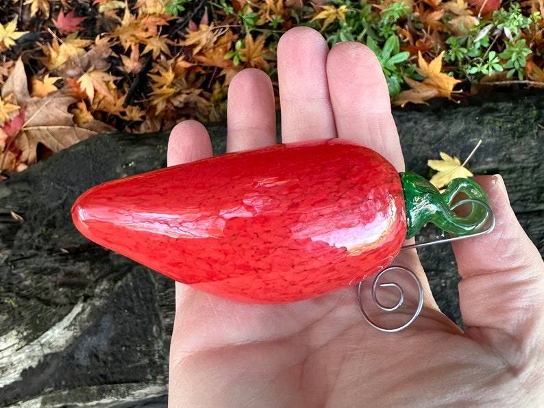 Glass Chili Pepper Ornament Red and Green Hot Fresno Serrano Etsy