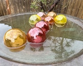 Blown Glass "Sunset" Floats: Set of 8 Decor Balls, 2.75" Orbs - Avalon Glassworks