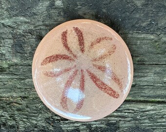 Peach Glass Sand Dollar, Solid 3.25" Paperweight, Table Decoration, Sea Shell Sculpture, Hostess Gift, Beach Art Decor, Avalon Glassworks