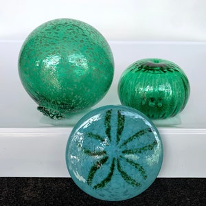 Green Sea Life Set 3 Aquatic Art Glass Decor Sculptures Sea image 2