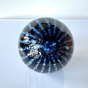 Black and White Glass Float, 3.25 Decorative Hand Blown Ball, Outdoor Garden Orb Coastal Nautical Interior Design Sphere, Avalon Glassworks image 4