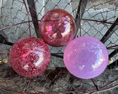 Pink Blown Glass Floats: Set of 3 Decor Balls, 2.5" Orbs - Avalon Glassworks