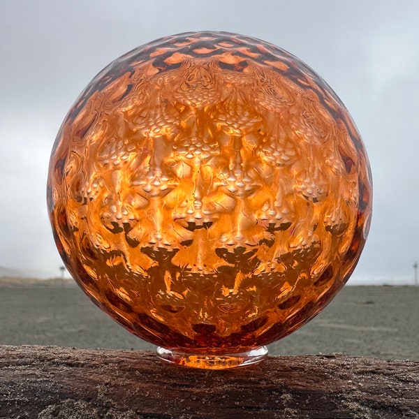 Moclips 2023 Special Edition "Salmonberry" Blown Glass 4" Float to Support the Museum of the North Beach in Moclips, WA, Avalon Glassworks