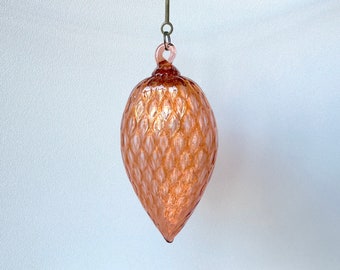 Special Edition Ornament 2023, "Coho" Signed Numbered Blown Glass Salmon Fish and Hook Ornament, Hanging Pink Sun Catcher, Avalon Glassworks