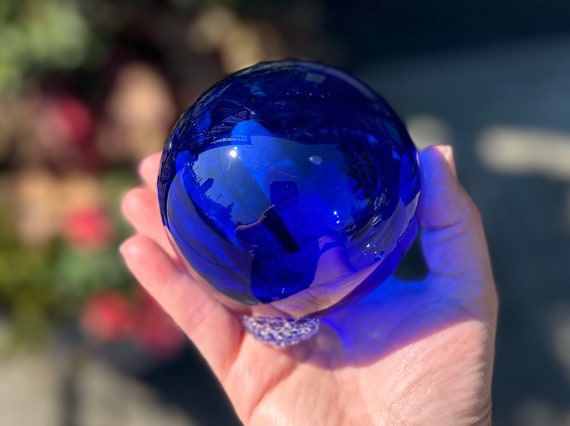 Cobalt Blue Blown Glass Fishing Float, 3.25 Decorative Sphere, Outdoor  Garden Art Floating Ball, Coastal Nautical Beach, Avalon Glassworks 