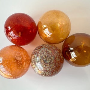 Earth Tone Blown Glass Floats Set of 5 Natural Color Balls image 4