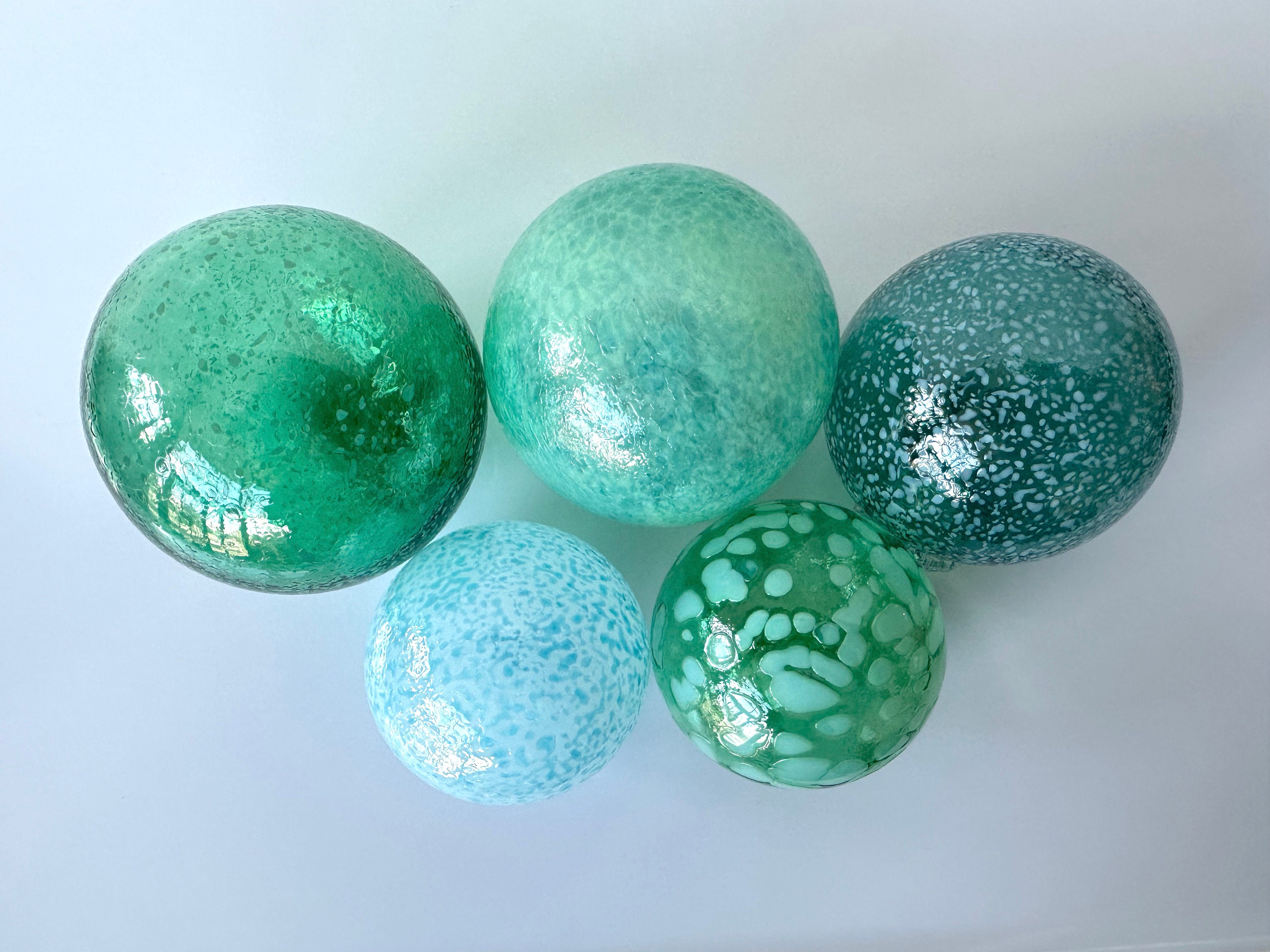 Sea Foam Glass Floats, Set of 5 Turquoise Green Aqua Blue Balls Coastal  Nautical Garden Interior Design Decor Orb Spheres, Avalon Glassworks -   Sweden
