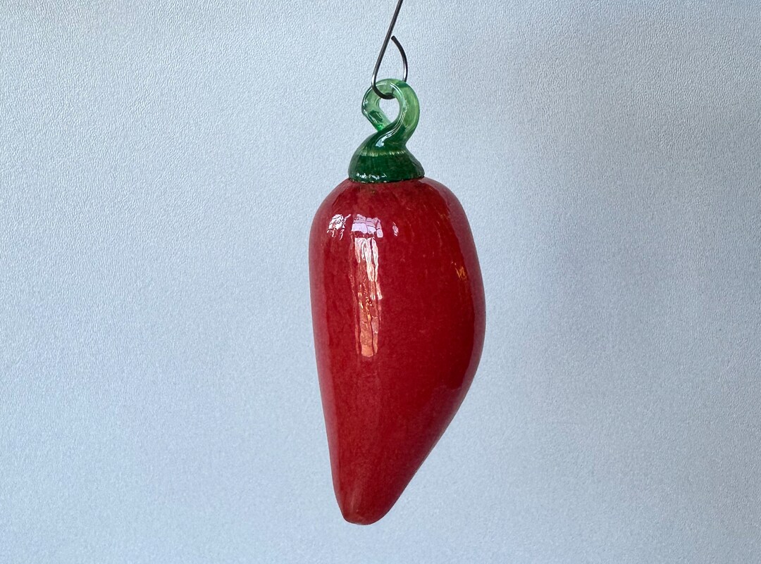 Glass Chili Pepper Ornament Red and Green Hot Fresno Serrano Etsy